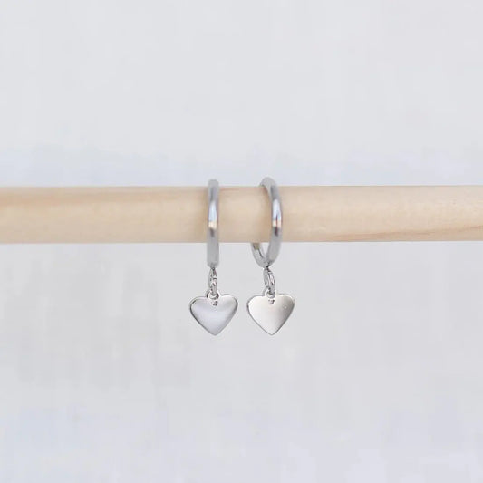 heart hoop earrings KatyB Jewellery