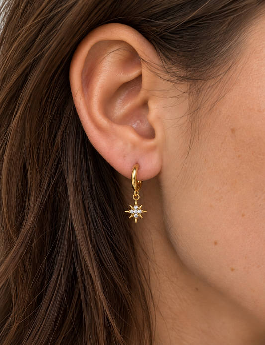 Sienna Drop Hoops - Gold The Rose Edit