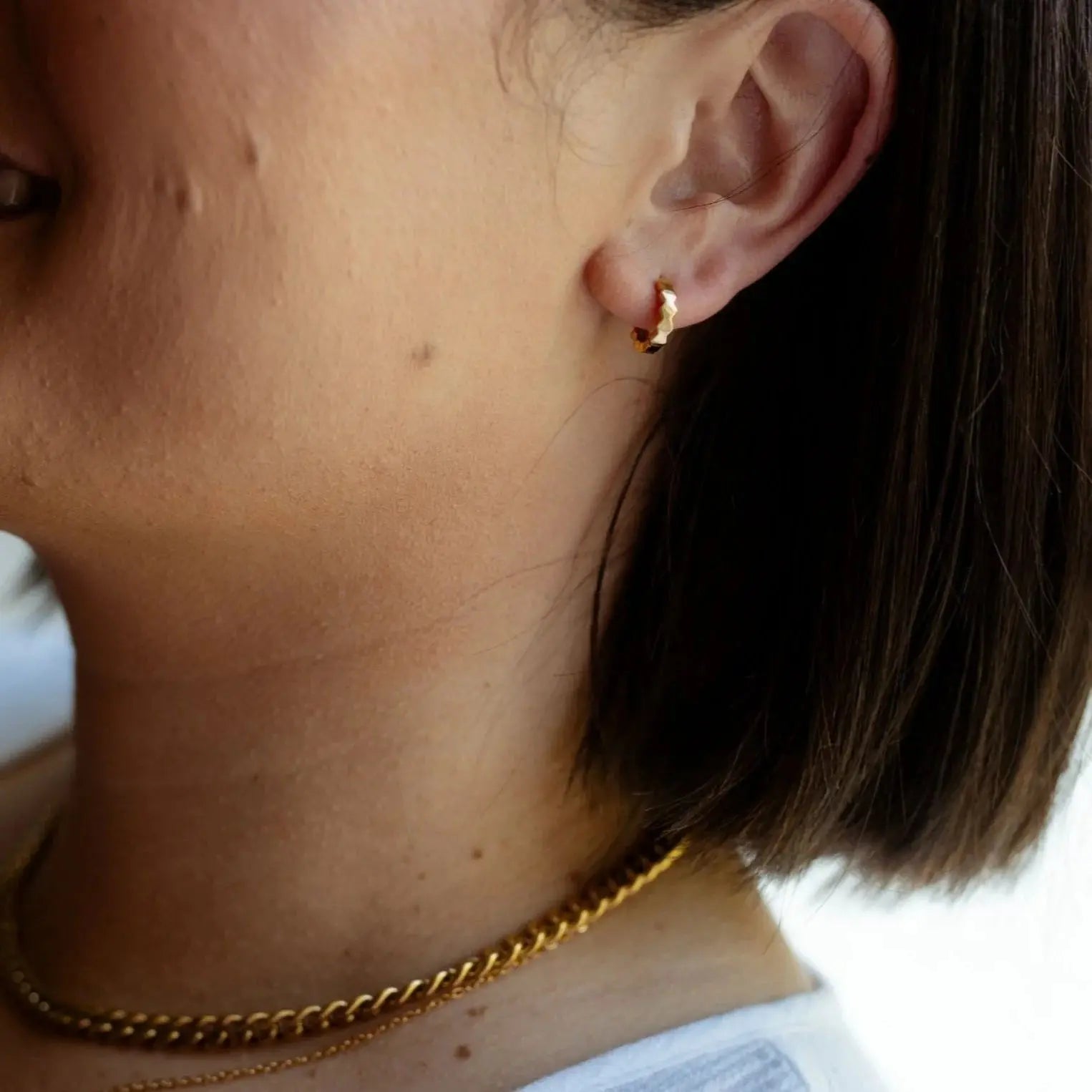 Mini Hex Hoop Earrings KatyB Jewellery