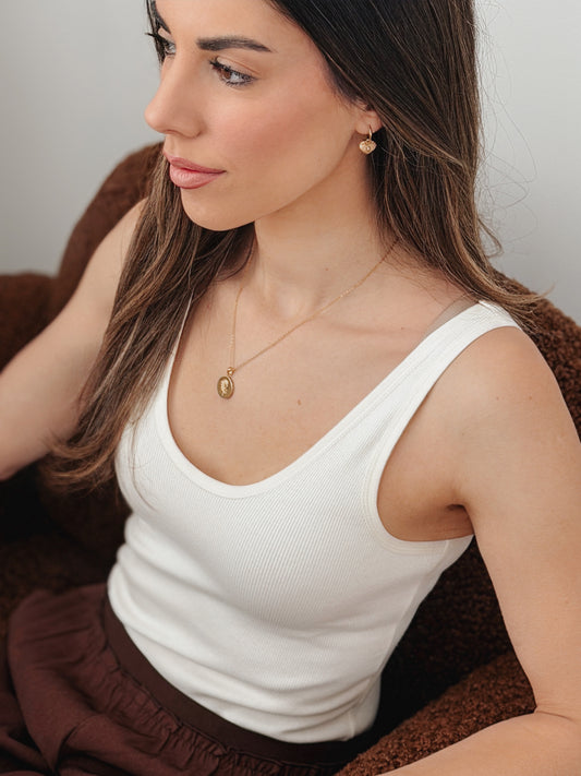Rose Necklace & Heart Hoops Set The Rose Edit