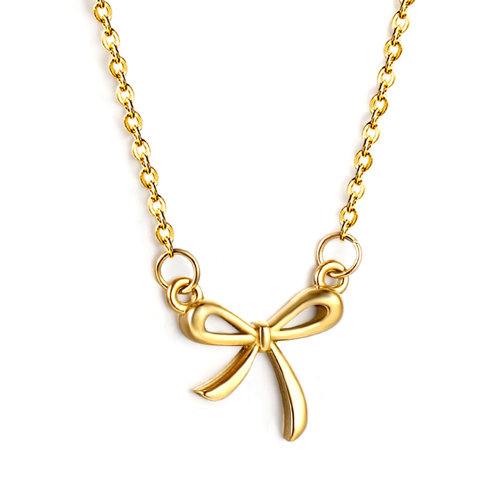 Bow Necklace - Gold The Rose Edit