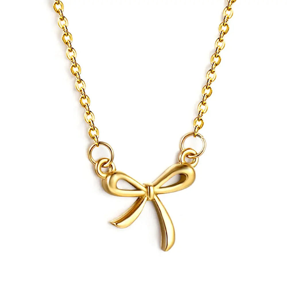 Bow Necklace - Gold The Rose Edit