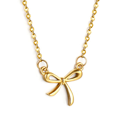 Bow Necklace - Gold The Rose Edit