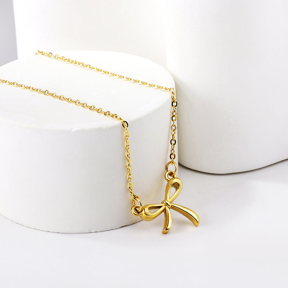 Bow Necklace - Gold The Rose Edit