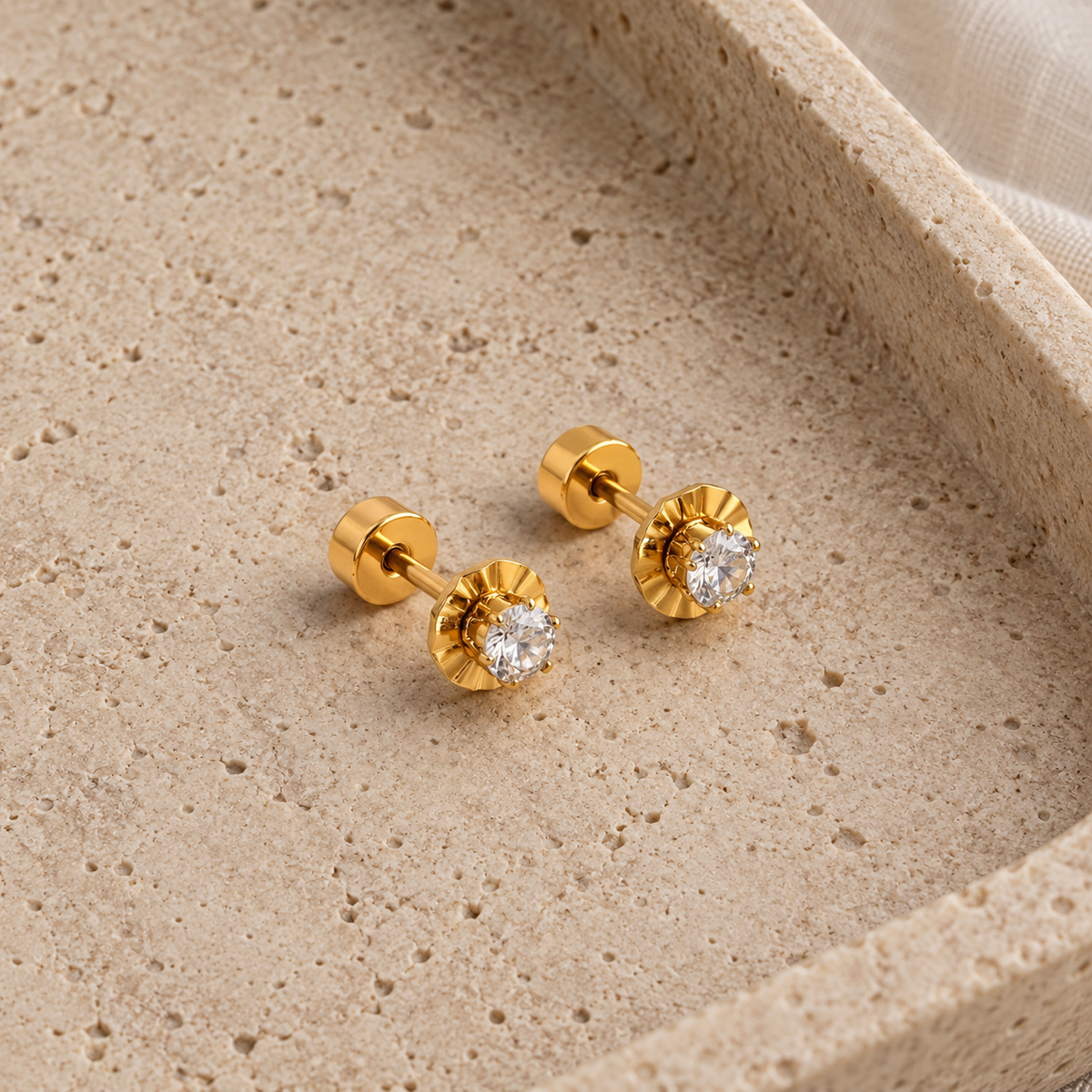 Lumi Studs - Gold The Rose Edit