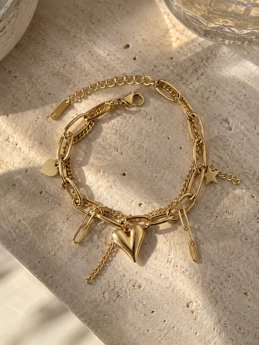 Charm Bracelet - Gold The Rose Edit