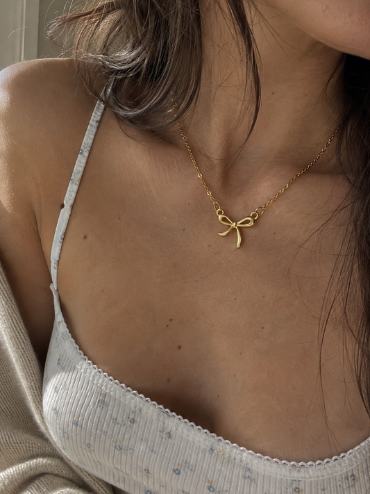 Bow Necklace - Gold The Rose Edit