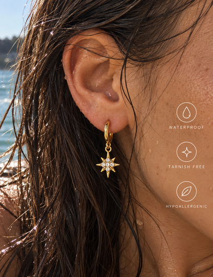 Sienna Drop Hoops - Gold The Rose Edit