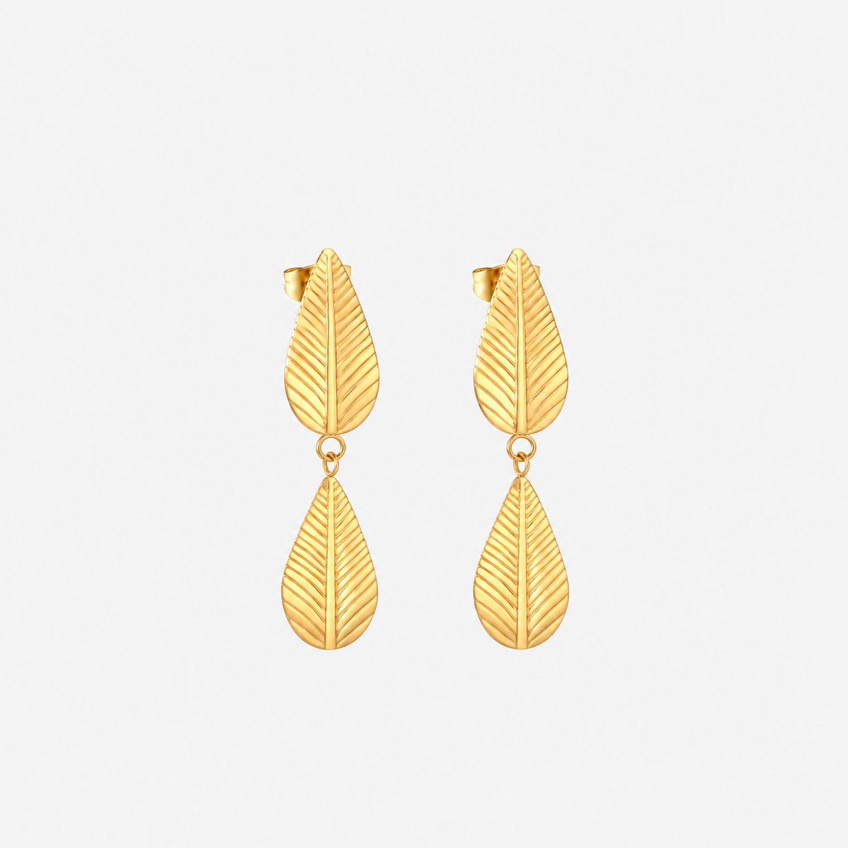 Willow Leaf Drop Earrings - Gold The Rose Edit