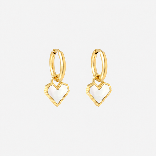 Luna Heart Hoop Earrings - Gold The Rose Edit