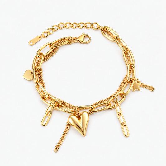 Charm Bracelet - Gold The Rose Edit