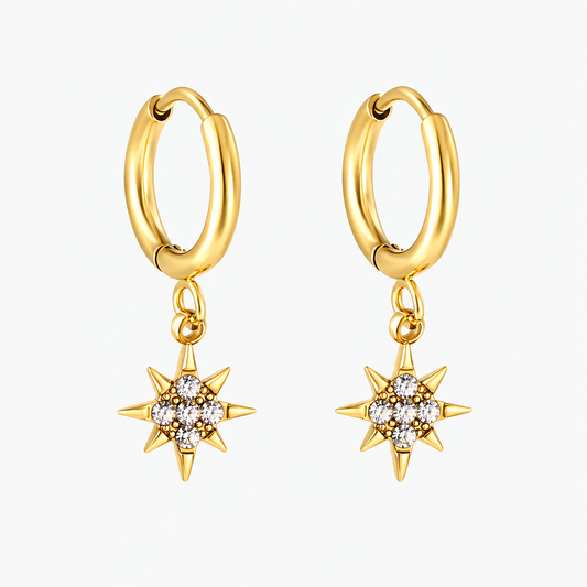 Sienna Drop Hoops - Gold The Rose Edit