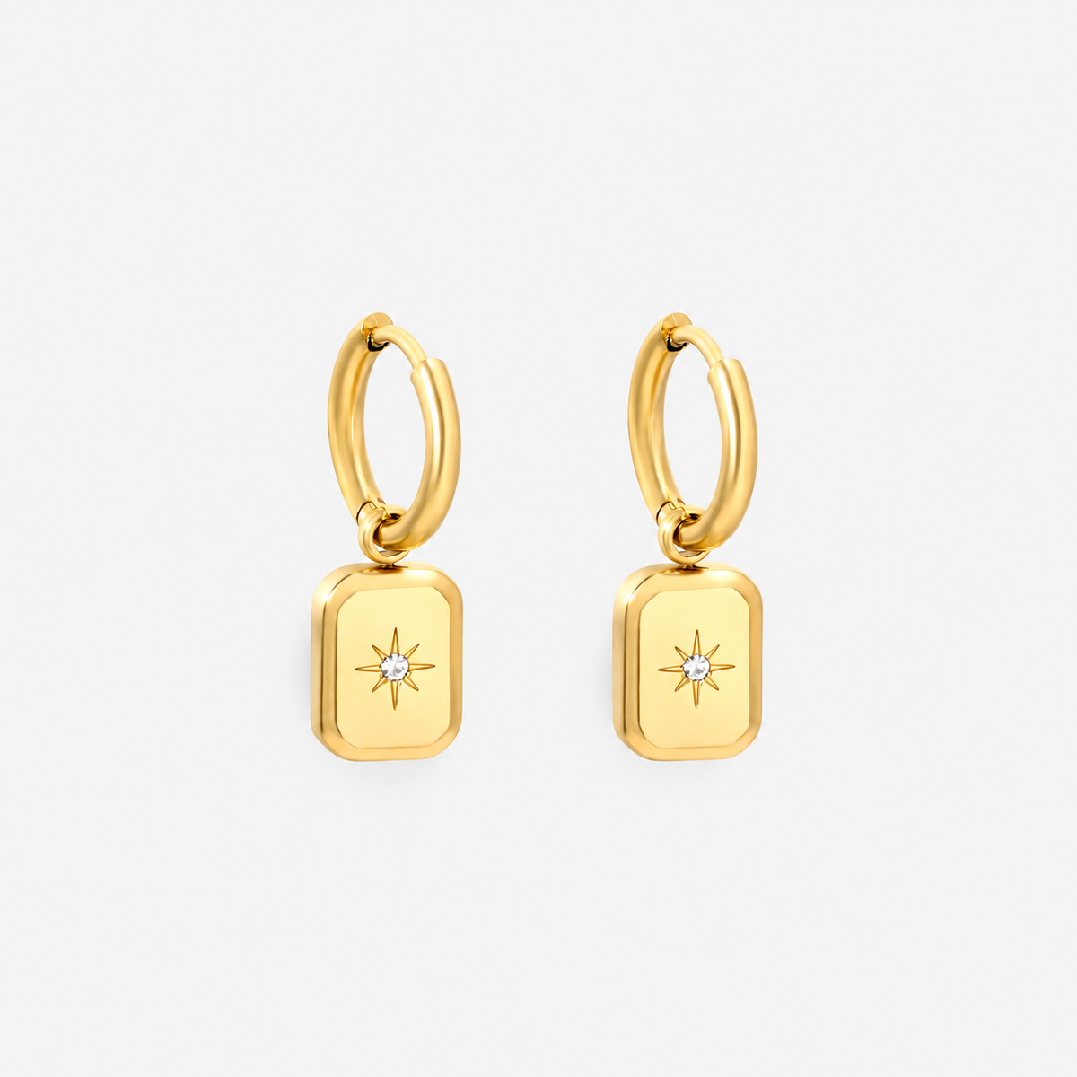 Nova Hoops Star Drop Earrings- Gold The Rose Edit