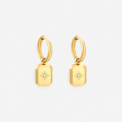 Nova Hoops Star Drop Earrings- Gold The Rose Edit