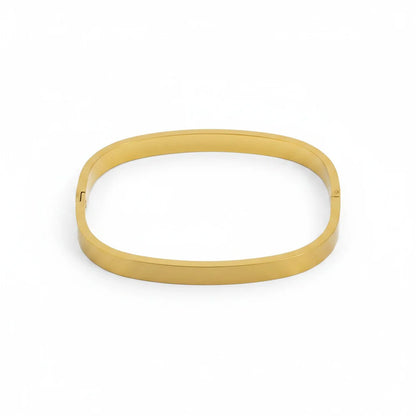 Gold bangle on a white background - Indiana Bracelet Matte Gold - The Rose Edit