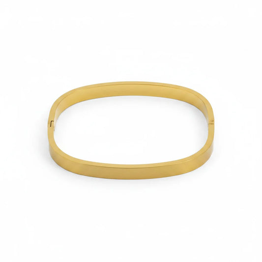 Gold bangle on a white background - Indiana Bracelet Matte Gold - The Rose Edit