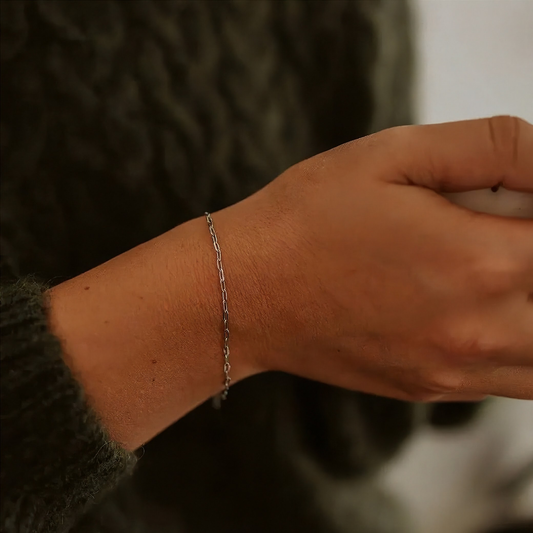 Mini Paperclip Chain Bracelet - Silver KatyB Jewellery