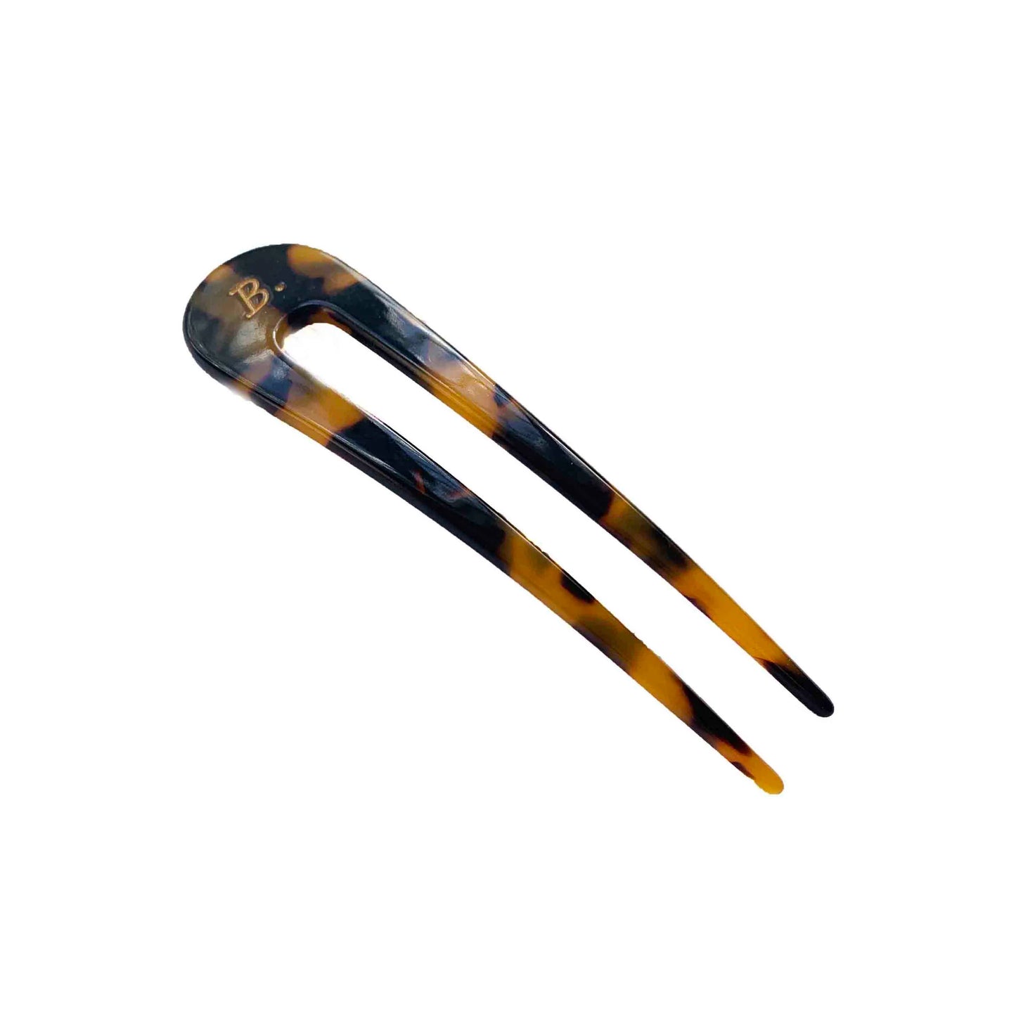 Tortoiseshell hair pick on a white background. Buttermilk Libby Hair Fork Tortoiseshell - The Rose Edit