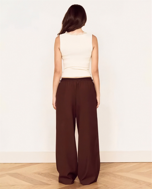 Mira Elastic Waist Pants - Chocolate MINKPINK