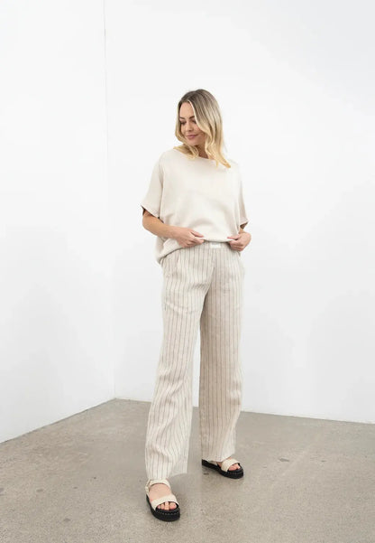 Summer Tate Pant - Natural Stripe Mimoso