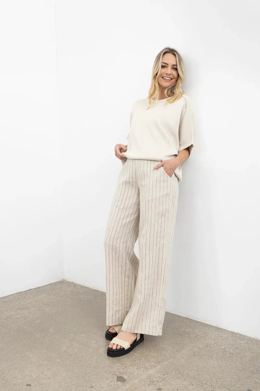 Summer Tate Pant - Natural Stripe Mimoso