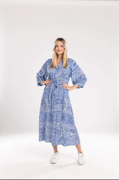 Dani Dress - Blue Mimoso