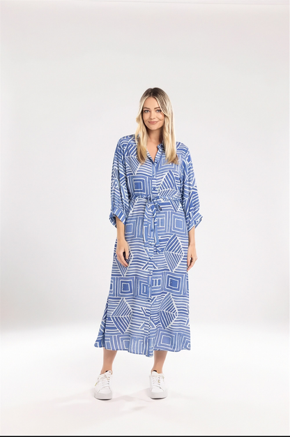 Dani Dress - Blue Mimoso