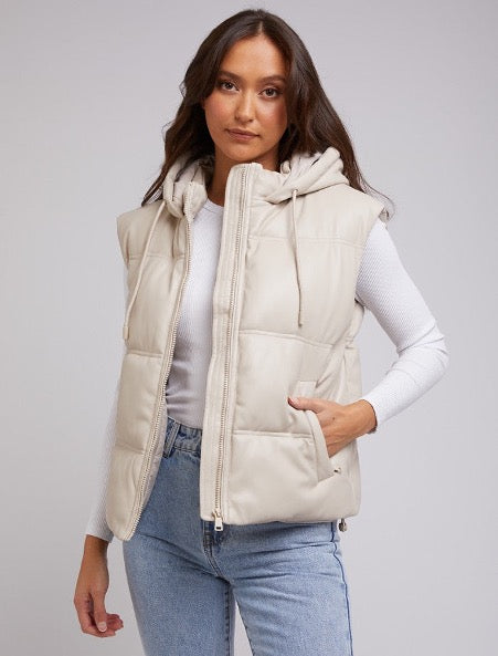 Theo Puffer Vest – Natural