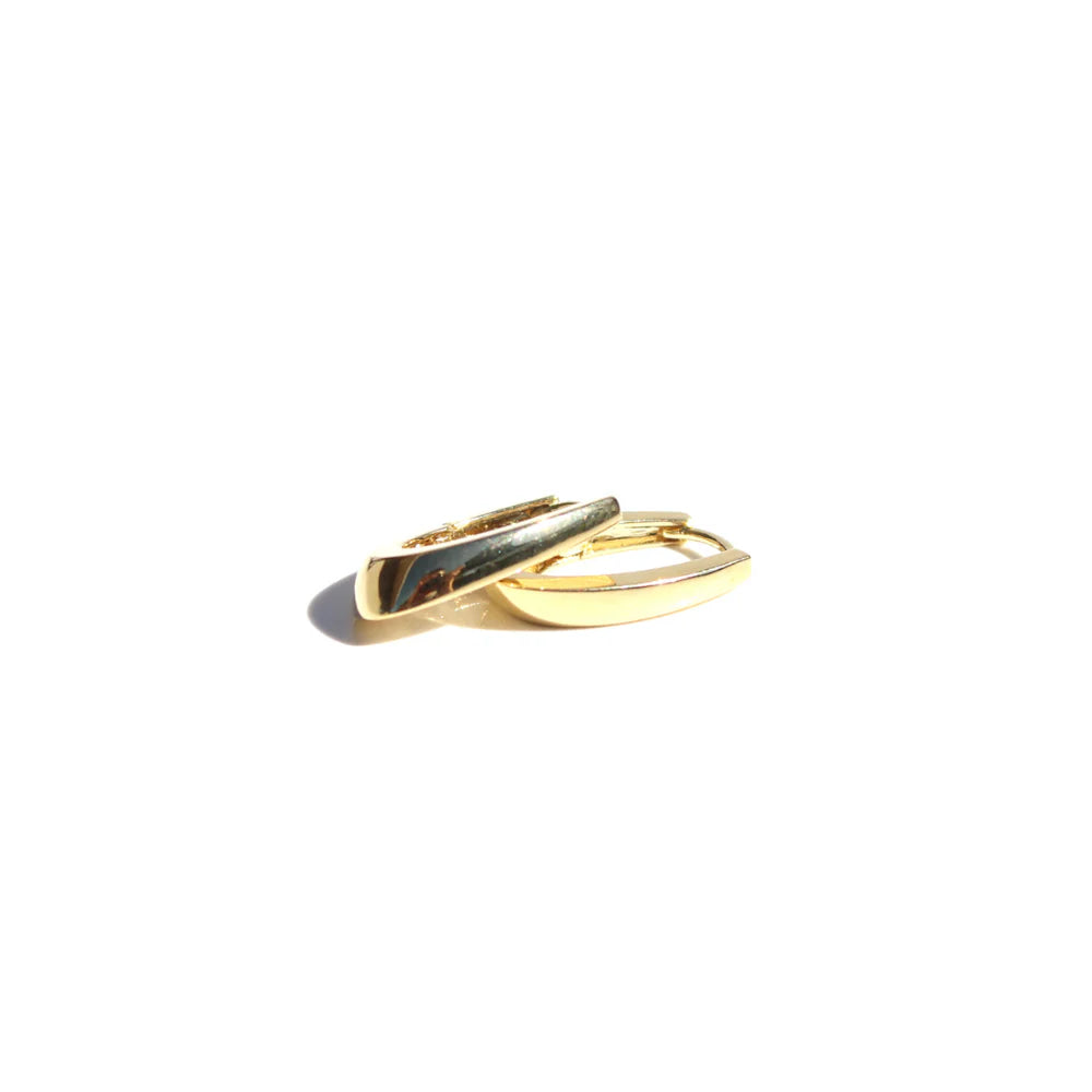 Gold ring with black interior on a white background