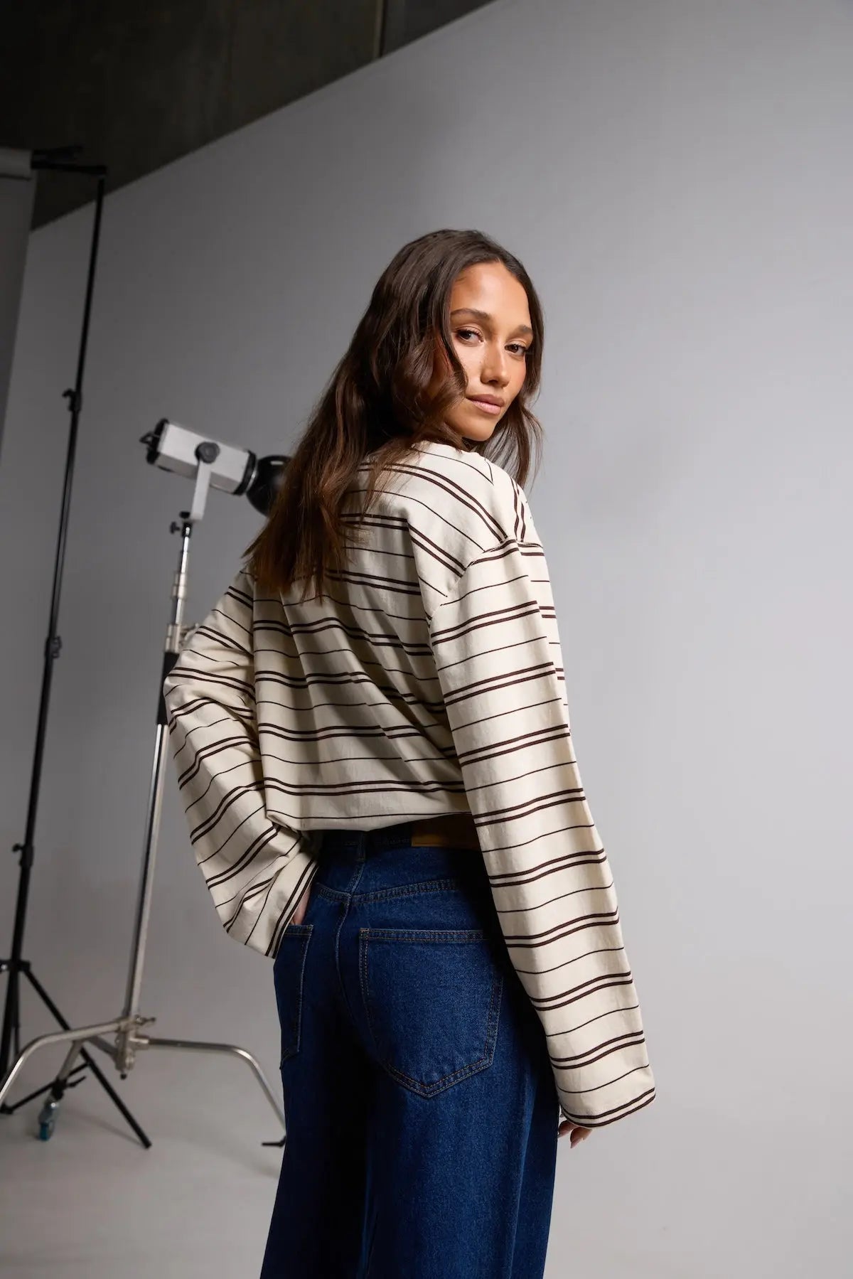 Stripe Long Sleeve Tee - Chocolate Silent Theory