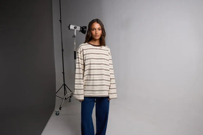 Stripe Long Sleeve Tee - Chocolate Silent Theory