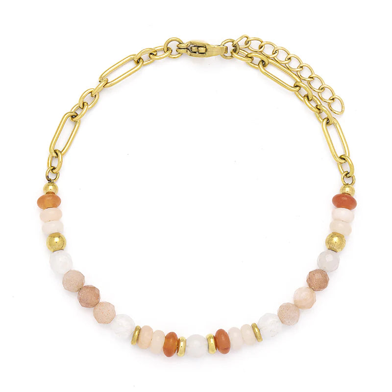 Precious Stones + Chain Bracelet
