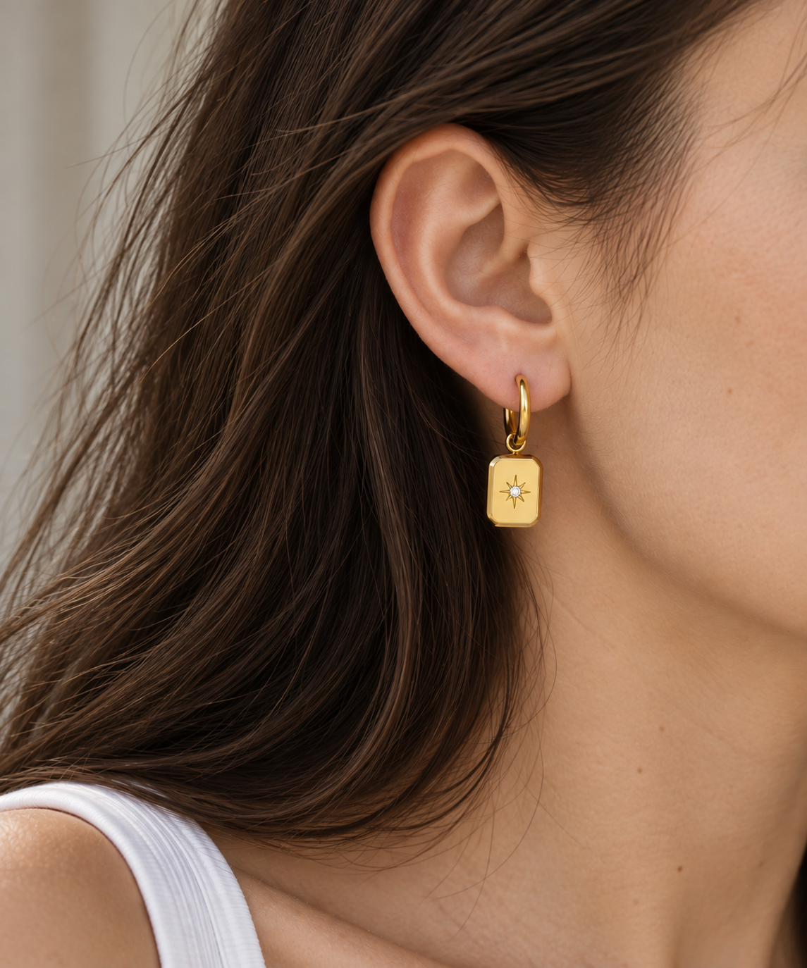 Nova Hoops Star Drop Earrings- Gold The Rose Edit