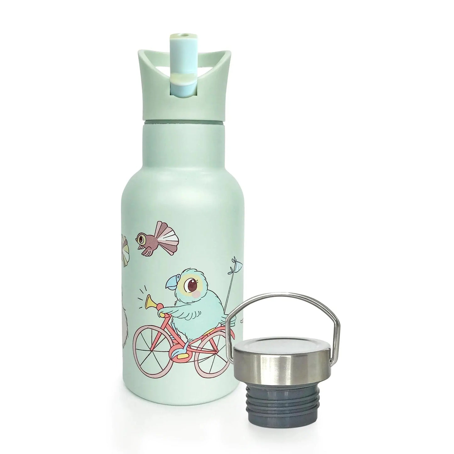 Kuwi Stainless Steel Drink Bottle + 2 Lids Illustrated Publishing