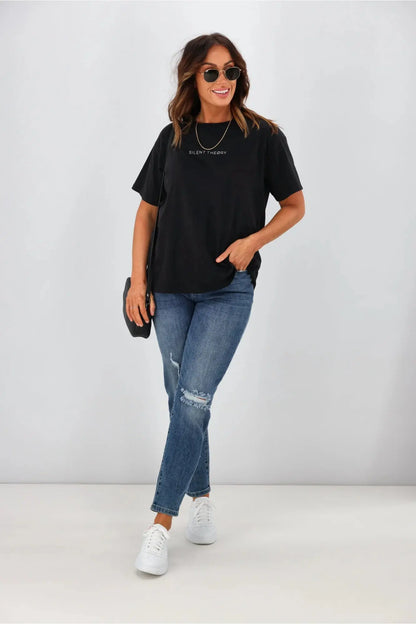 Logo Tee | Washed Black Silent Theory