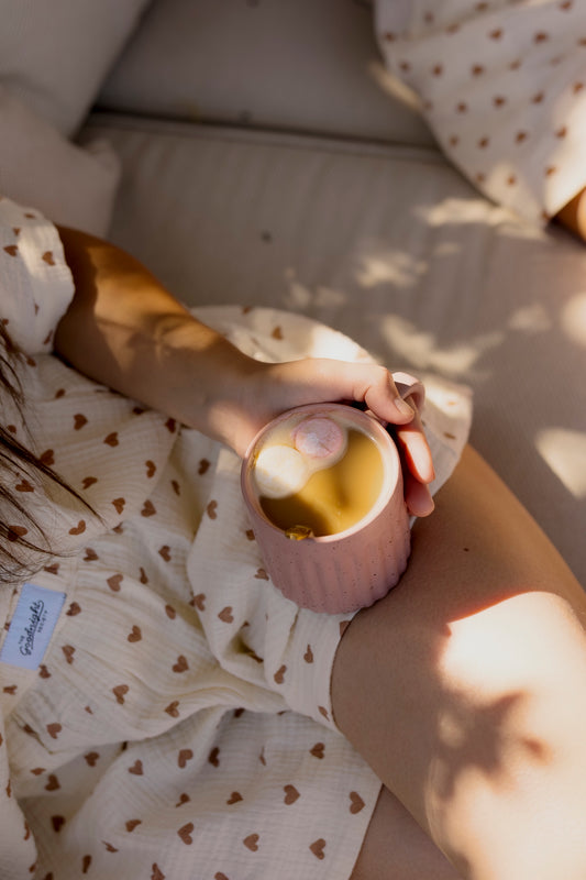 PJ Set - Caramel Hearts Goodnight Society