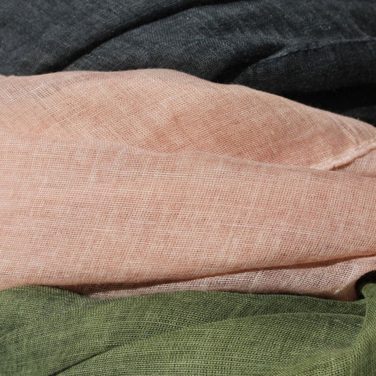 Close-up of fabric with a textured pattern in shades of brown, green, and black.