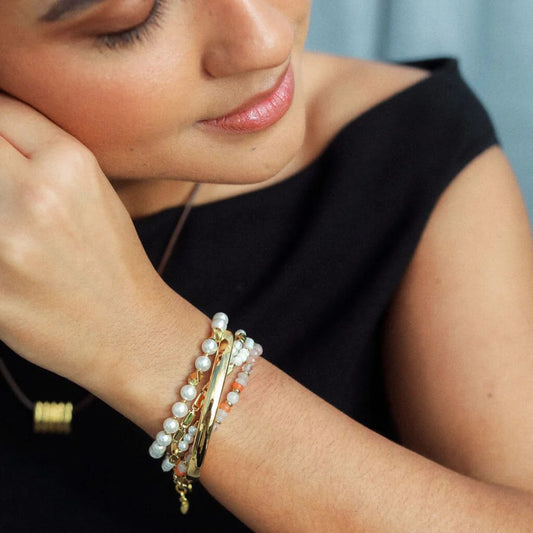 Precious Stones + Chain Bracelet