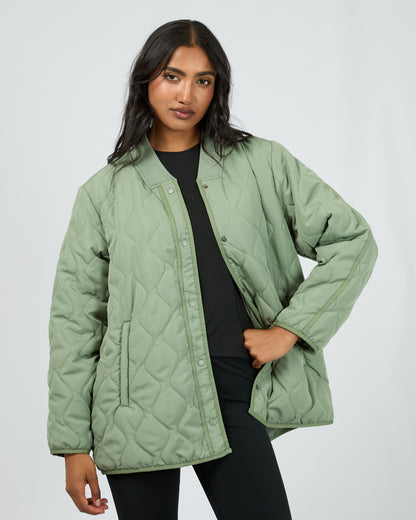 Active Quilted Khaki Jacket All About Eve