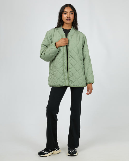 Active Quilted Khaki Jacket All About Eve