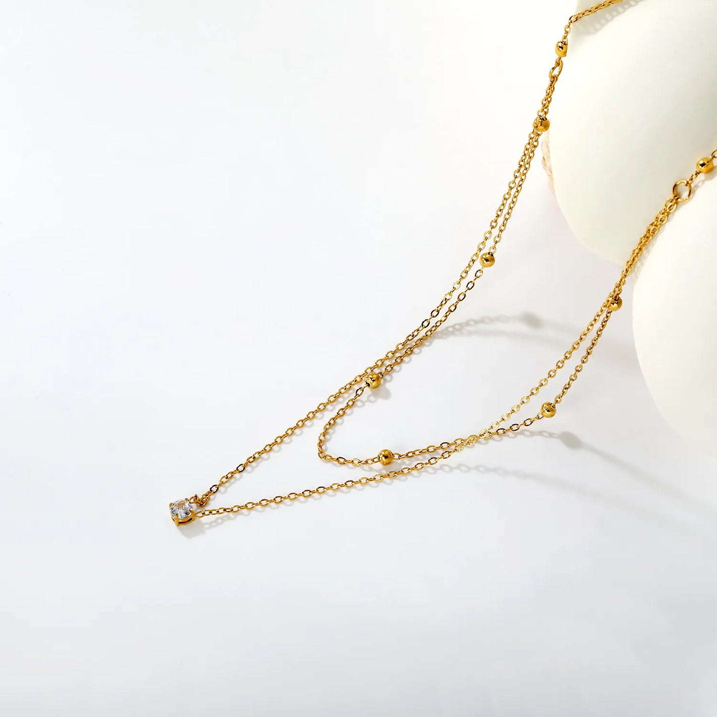 Duo Necklace - Gold The Rose Edit