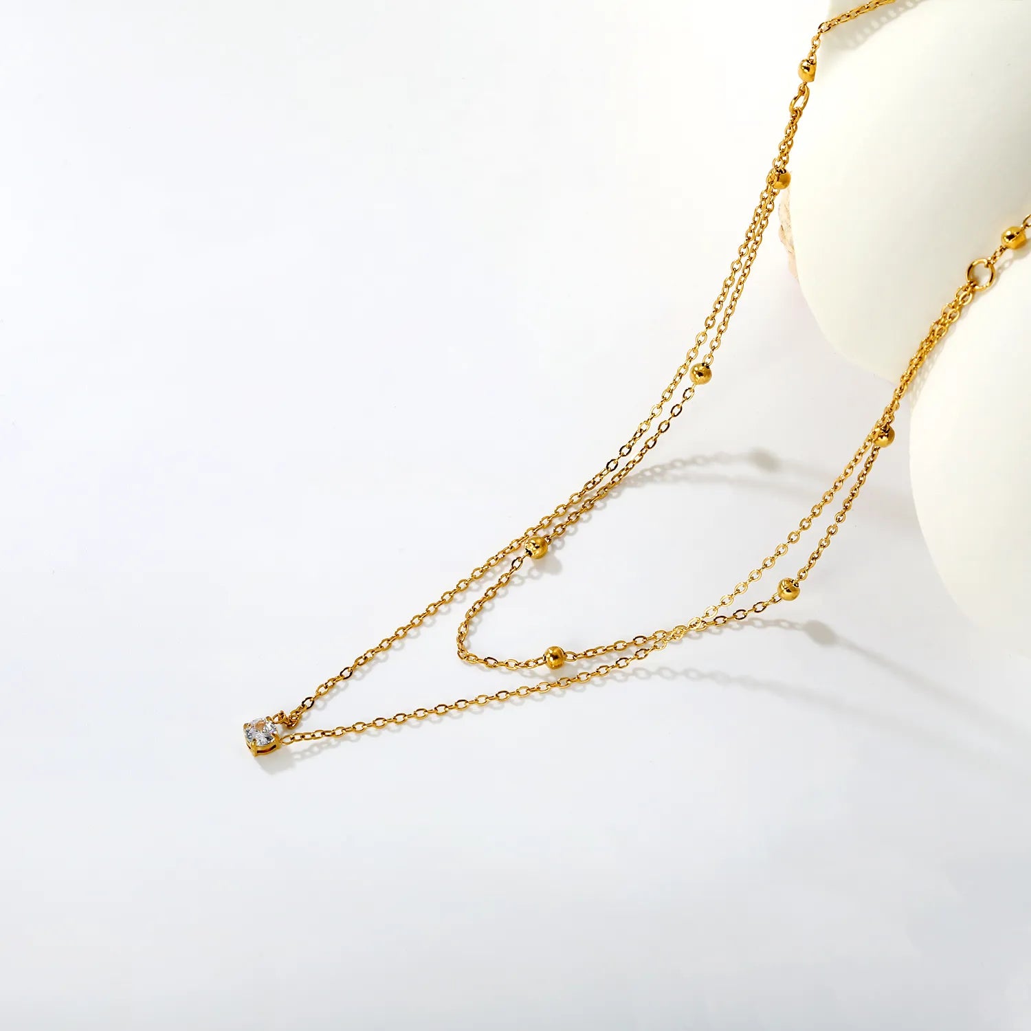 Duo Necklace - Gold The Rose Edit