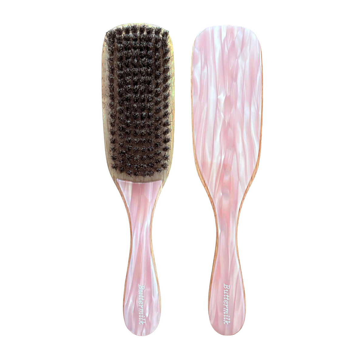 Buttermilk Benny Boar Bristle Brush in Strawberries & Cream - The Rose Edit