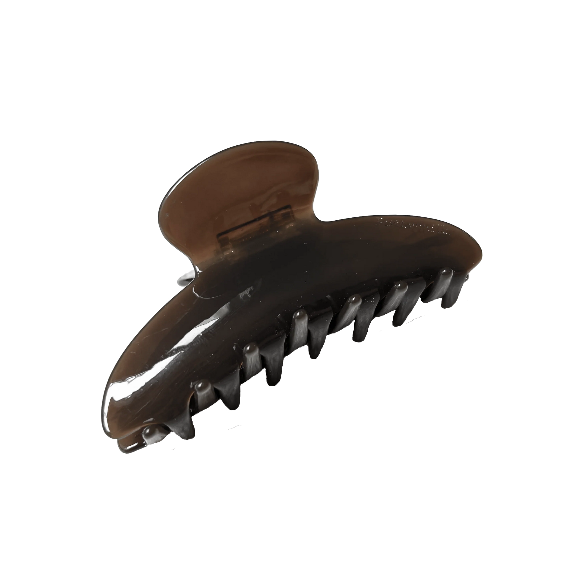 Brown hair clip on a white background. Buttermilk Elle Claw Clip Dark Roast - The Rose Edit