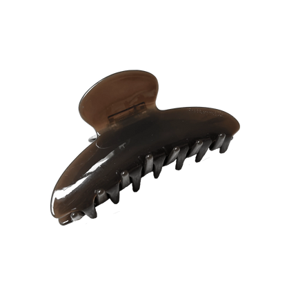 Brown hair clip on a white background. Buttermilk Elle Claw Clip Dark Roast - The Rose Edit