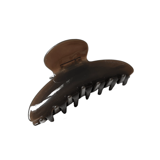 Brown hair clip on a white background. Buttermilk Elle Claw Clip Dark Roast - The Rose Edit