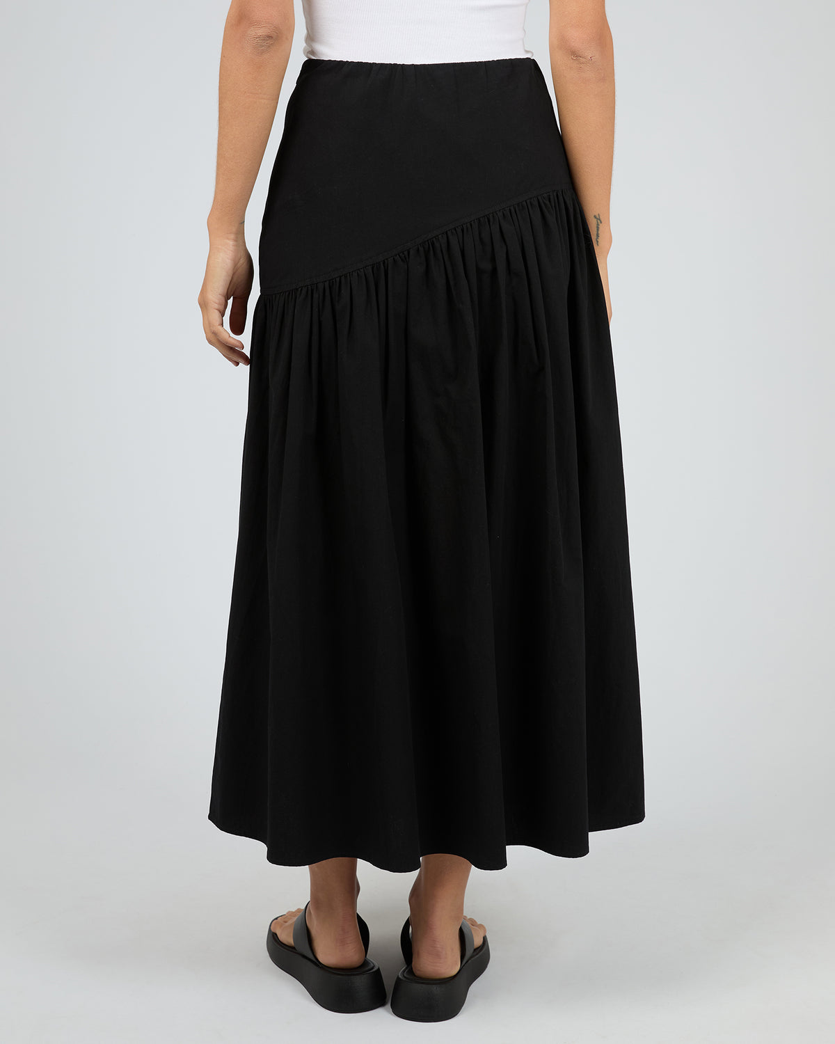 Essential Asym Maxi Skirt - Black