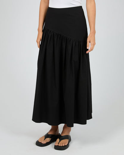 Essential Asym Maxi Skirt - Black