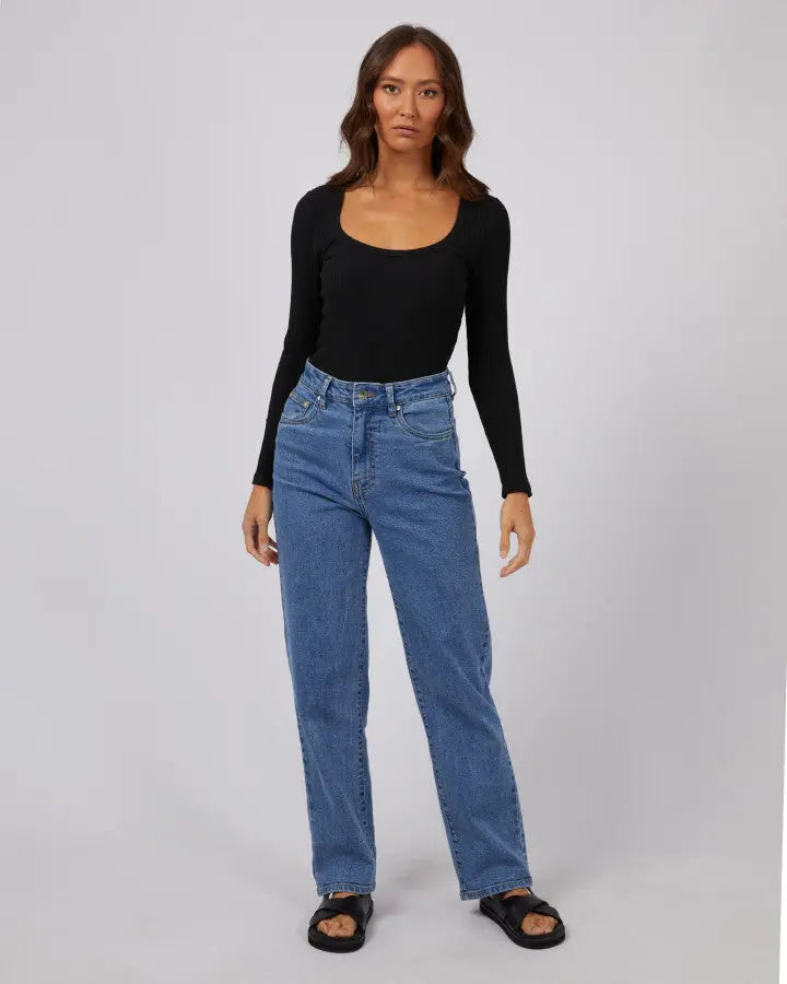 Hazel Long Sleeve Tee - Black & White Silent Theory