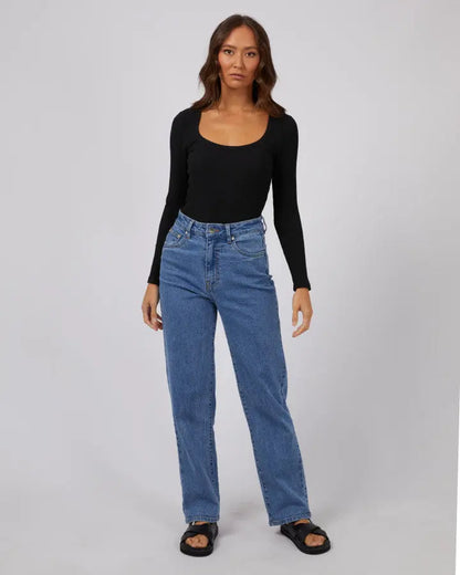 Hazel Long Sleeve Tee - Black & White Silent Theory